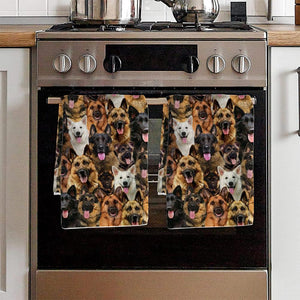 A Bunch Of German Shepherds Kitchen Towel