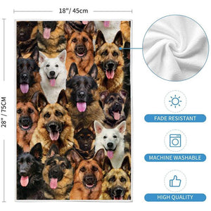A Bunch Of German Shepherds Kitchen Towel