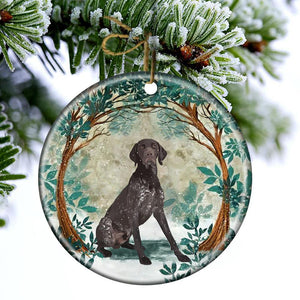 German Shorthaired Pointer Among Forest Porcelain/Ceramic Ornament