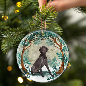 German Shorthaired Pointer Among Forest Porcelain/Ceramic Ornament
