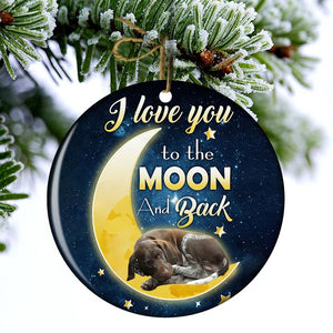 German Shorthaired Pointer I Love You To The Moon And Back Porcelain/Ceramic Ornament