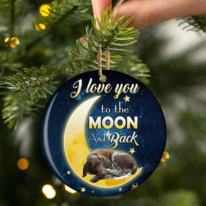 German Shorthaired Pointer I Love You To The Moon And Back Porcelain/Ceramic Ornament