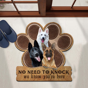 German shepherd No Need To Knock We Know You're Here Custom Doormat