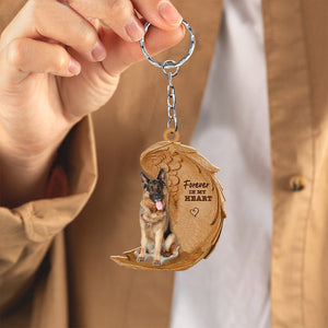 German shepherd03 In My Heart Flat Acrylic Keychain