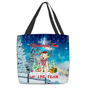 Golden Retriever Christmas Tote Bag