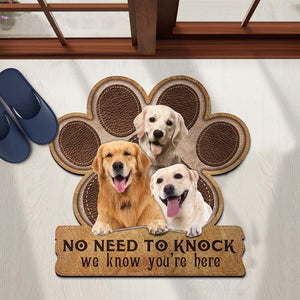 Golden Retriever No Need To Knock We Know You're Here Custom Doormat