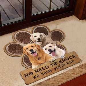 Golden Retriever No Need To Knock We Know You're Here Custom Doormat