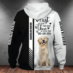 Golden Retriever-First We Steal Your Heart Unisex Hoodie