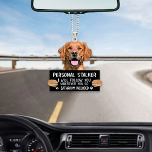 Golden Retriever02 Personal Stalker Car Hanging Ornament