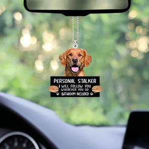 Golden Retriever02 Personal Stalker Car Hanging Ornament