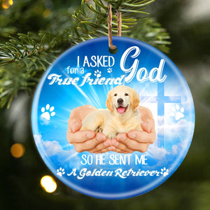 God Send Me A/An Golden Retriever Porcelain/Ceramic Ornament