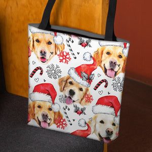 Golden Retriever Merry Christmas Tote Bag
