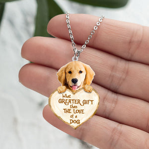 Golden Retriever3 -What Greater Gift Than The Love Of Dog Stainless Steel Necklace