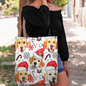 Golden Retriever Merry Christmas Tote Bag