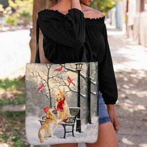 Golden Retriever Hello Christmas/Winter/New Year Tote Bag