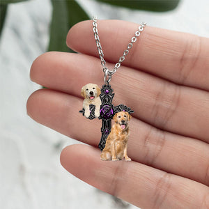 Golden Retriever Pray For God Stainless Steel Necklace