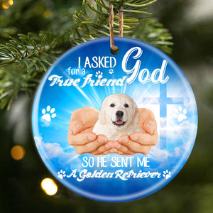 God Send Me A/An Golden Retriever 2 Porcelain/Ceramic Ornament