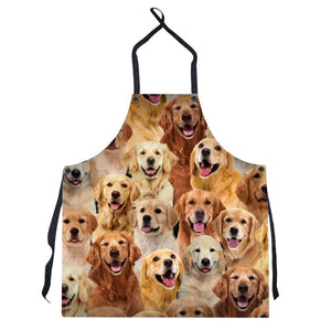 A Bunch Of Golden Retrievers Apron/Great Gift Idea For Christmas