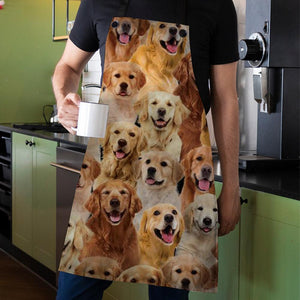 A Bunch Of Golden Retrievers Apron/Great Gift Idea For Christmas