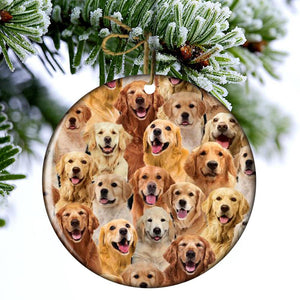 A Bunch Of Golden Retrievers Porcelain/Ceramic Ornament