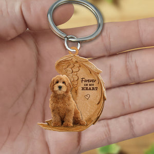 Goldendoodle In My Heart Flat Acrylic Keychain