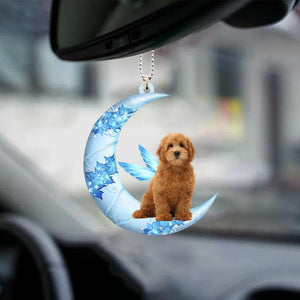 Goldendoodle Angel From The Moon Car Hanging Ornament