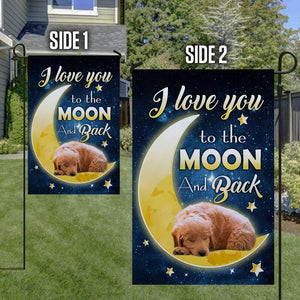 Goldendoodle I Love You To The Moon And Back Garden Flag