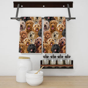 A Bunch Of Goldendoodles Kitchen Towel