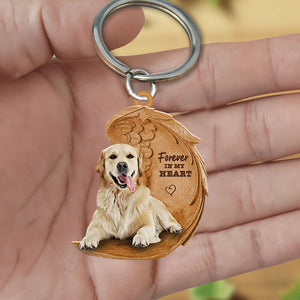 Golden retriever Forever In My Heart Flat Acrylic Keychain