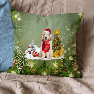 Golden retriever Merry Christmas Pillow Case