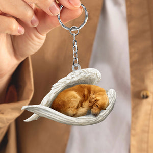 Golden retriever Sleeping Angel Acrylic Keychain
