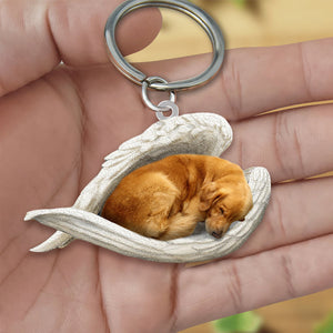 Golden retriever Sleeping Angel Acrylic Keychain