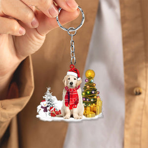 Golden retriever02 Early Merry Christma Acrylic Keychain