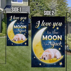 Golden Retriever I Love You To The Moon And Back Garden Flag