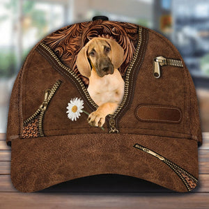 Great Dane Holding Daisy Unisex Cap