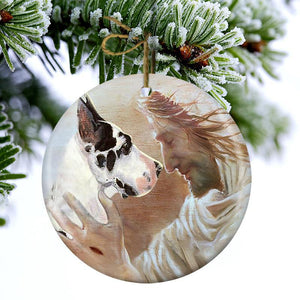 New Release -Great Dane With God Porcelain/Ceramic Ornament