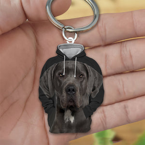 Great Dane 3D Graphic Hoodie Acrylic Keychain
