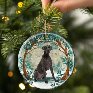 Great Dane Among Forest Porcelain/Ceramic Ornament