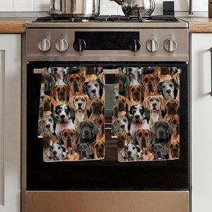 A Bunch Of Great Danes Kitchen Towel