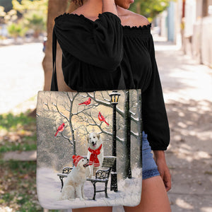 Great Pyrenees Hello Christmas/Winter/New Year Tote Bag