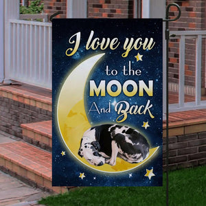 Great Dane I Love You To The Moon And Back Garden Flag