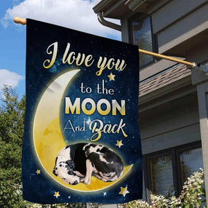 Great Dane I Love You To The Moon And Back Garden Flag