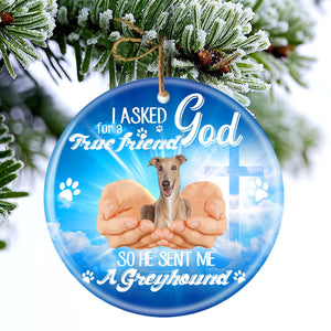 God Send Me A/An Greyhound Porcelain/Ceramic Ornament