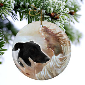 New Release -Greyhound With God Porcelain/Ceramic Ornament