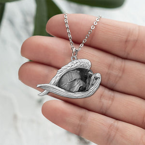 Greyhound Sleeping Angel Necklace