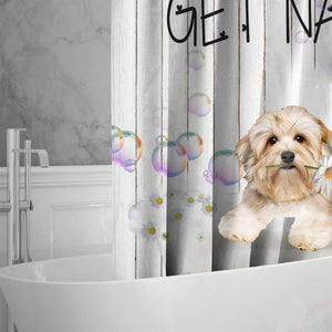 Havanese Get Naked Daisy Shower Curtain