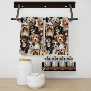 A Bunch Of Havaneses Kitchen Towel