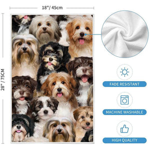 A Bunch Of Havaneses Kitchen Towel