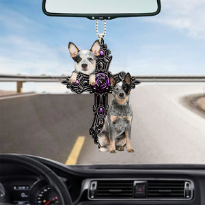 Heeler Pray For God Car Hanging Ornament