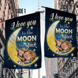Heeler I Love You To The Moon And Back Garden Flag